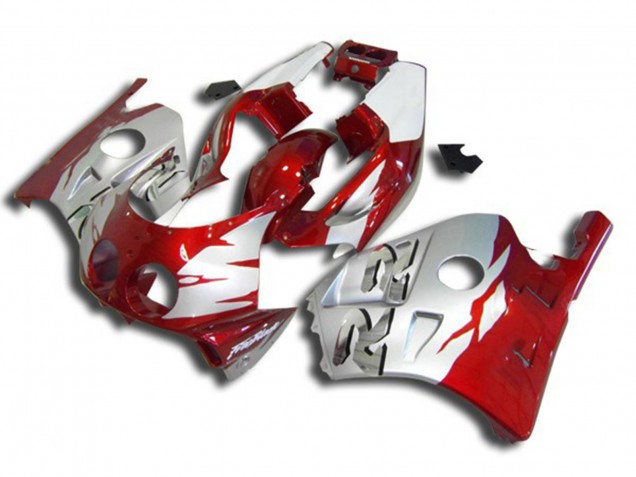 Aftermarket 1990-1998 Silver Red and White Honda CBR250RR Motorcycle Fairing Aftermarket 1990-1998 Silver Red and White Honda CBR250RR Motorcycle Fairing