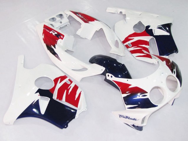 Aftermarket 1990-1998 White Red and Blue Honda CBR250RR Motorcycle Fairing Aftermarket 1990-1998 White Red and Blue Honda CBR250RR Motorcycle Fairing