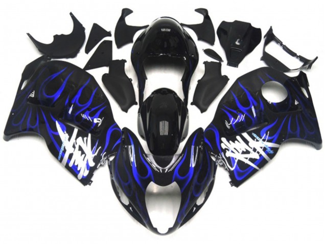 Aftermarket 1997-2007 Black with Deep Blue flame Suzuki GSXR 1300 Motorcycle Fairing Aftermarket 1997-2007 Black with Deep Blue flame Suzuki GSXR 1300 Motorcycle Fairing