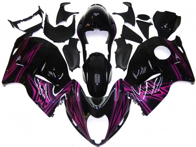 Aftermarket 1997-2007 Custom Black Gloss with Pink Suzuki GSXR 1300 Motorcycle Fairing Aftermarket 1997-2007 Custom Black Gloss with Pink Suzuki GSXR 1300 Motorcycle Fairing