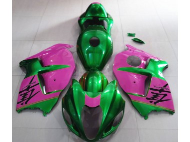 Aftermarket 1997-2007 Gloss Green and Pink Suzuki GSXR 1300 Motorcycle Fairing