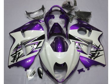 Aftermarket 1997-2007 Gloss White & Purple Suzuki GSXR 1300 Motorcycle Fairing