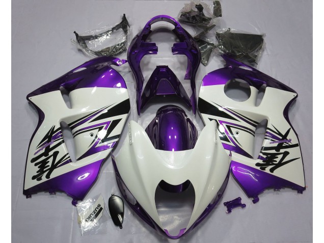 Aftermarket 1997-2007 Gloss White & Purple Suzuki GSXR 1300 Motorcycle Fairing Aftermarket 1997-2007 Gloss White & Purple Suzuki GSXR 1300 Motorcycle Fairing