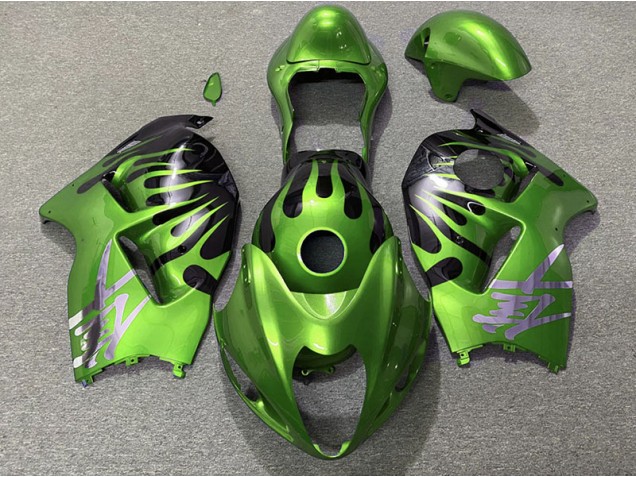 Aftermarket 1997-2007 Green and Black Suzuki GSXR 1300 Motorcycle Fairing