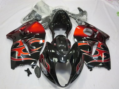 Aftermarket 1997-2007 Red Swirl Suzuki GSXR 1300 Motorcycle Fairing
