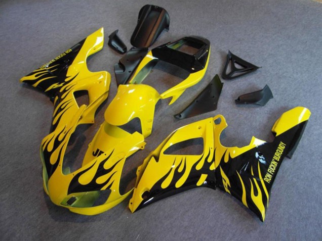 Aftermarket 1998-1999 Yellow Flame Yamaha R1 Motorcycle Fairing