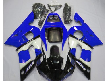 Aftermarket 1998-2002 Blue White and Black Yamaha R6 Motorcycle Fairing
