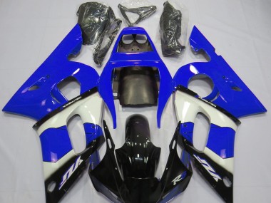Aftermarket 1998-2002 Blue White and Black Yamaha R6 Motorcycle Fairing