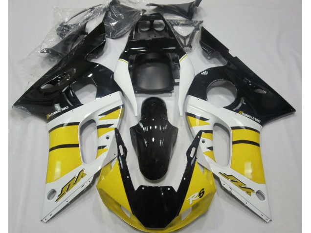 Aftermarket 1998-2002 Gloss Yellow and Black Yamaha R6 Motorcycle Fairing Aftermarket 1998-2002 Gloss Yellow and Black Yamaha R6 Motorcycle Fairing
