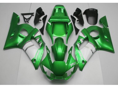 Aftermarket 1998-2002 Green & White Yamaha R6 Motorcycle Fairing