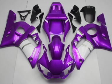 Aftermarket 1998-2002 Purple & White Yamaha R6 Motorcycle Fairing