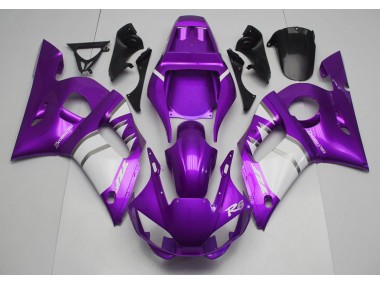 Aftermarket 1998-2002 Purple & White Yamaha R6 Motorcycle Fairing