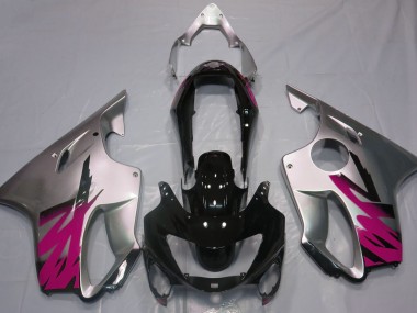 Aftermarket 1999-2000 Gloss Silver & Pink Honda CBR600 F4 Motorcycle Fairing