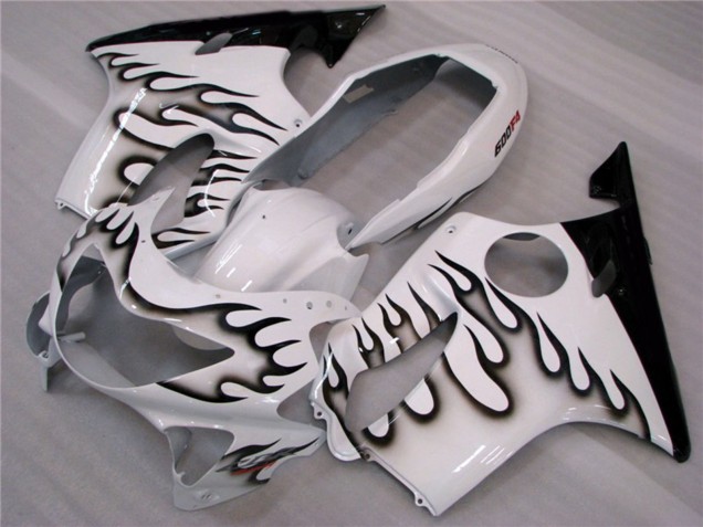 Aftermarket 1999-2000 White and Black Flames Honda CBR600 F4 Motorcycle Fairing Aftermarket 1999-2000 White and Black Flames Honda CBR600 F4 Motorcycle Fairing