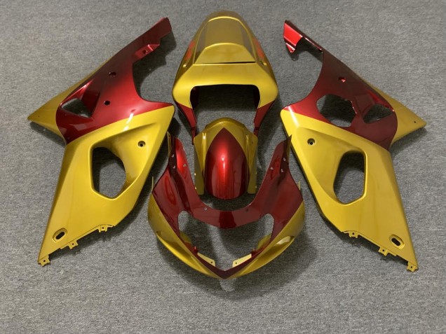 Aftermarket 2000-2002 Gold and Red Suzuki GSXR 1000 Motorcycle Fairing Aftermarket 2000-2002 Gold and Red Suzuki GSXR 1000 Motorcycle Fairing
