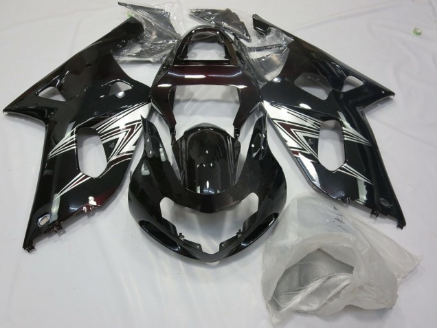 Aftermarket 2001-2003 Black Silver Suzuki GSXR 600-750 Motorcycle Fairing Aftermarket 2001-2003 Black Silver Suzuki GSXR 600-750 Motorcycle Fairing