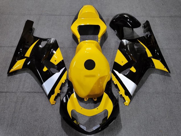 Aftermarket 2001-2003 Black and Yellow Suzuki GSXR 600-750 Motorcycle Fairing
