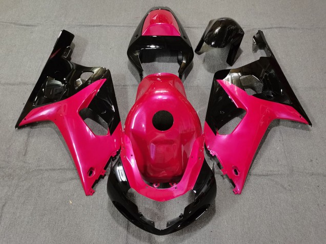 Aftermarket 2001-2003 Gloss Pink and Black Suzuki GSXR 600-750 Motorcycle Fairing