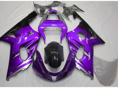 Aftermarket 2001-2003 Purple and Silver Suzuki GSXR 600-750 Motorcycle Fairing