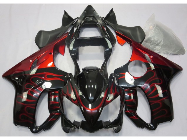 Aftermarket 2001-2003 Red Flame Honda CBR600 F4i Motorcycle Fairing