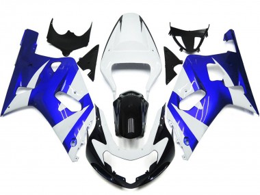 Aftermarket 2001-2003 Vibrant Blue and White OEM Style Suzuki GSXR 600-750 Motorcycle Fairing