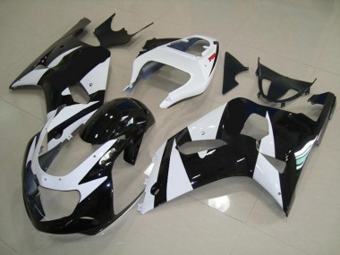 Aftermarket 2001-2003 White and Black Suzuki GSXR 600-750 Motorcycle Fairing