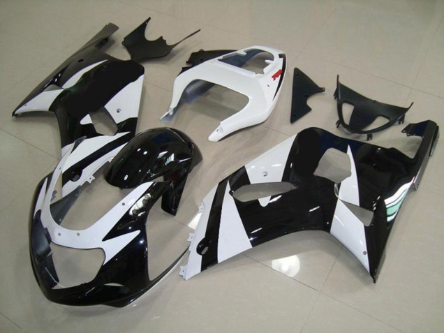 Aftermarket 2001-2003 White and Black Suzuki GSXR 600-750 Motorcycle Fairing