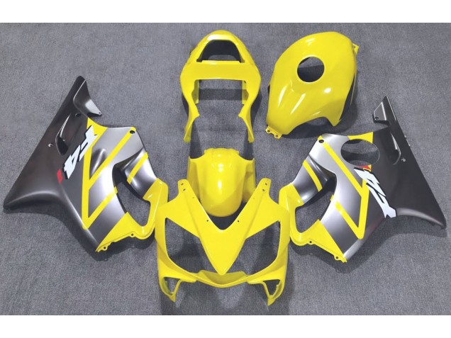 Aftermarket 2001-2003 Yellow and Matte Silver Honda CBR600 F4i Motorcycle Fairing Aftermarket 2001-2003 Yellow and Matte Silver Honda CBR600 F4i Motorcycle Fairing