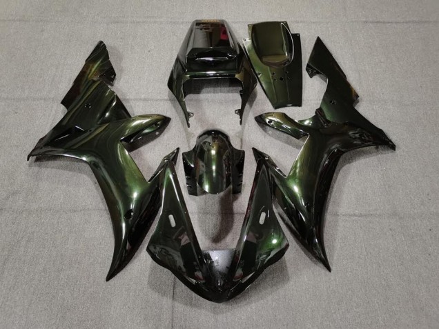 Aftermarket 2002-2003 Forest Green & Gold Yamaha R1 Motorcycle Fairing Aftermarket 2002-2003 Forest Green & Gold Yamaha R1 Motorcycle Fairing