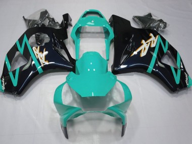 Aftermarket 2002-2003 Gloss Black and Cyan Honda CBR954 Motorcycle Fairing