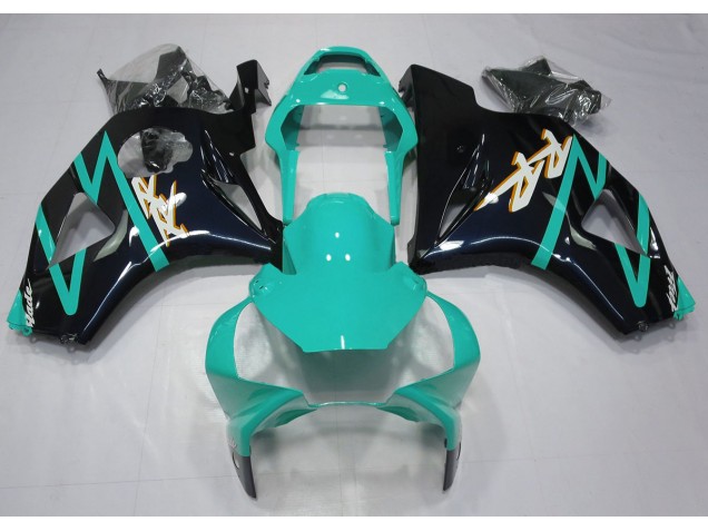 Aftermarket 2002-2003 Gloss Black and Cyan Honda CBR954 Motorcycle Fairing Aftermarket 2002-2003 Gloss Black and Cyan Honda CBR954 Motorcycle Fairing