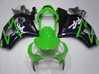 Aftermarket 2002-2003 Gloss Black and Green Honda CBR954 Motorcycle Fairing