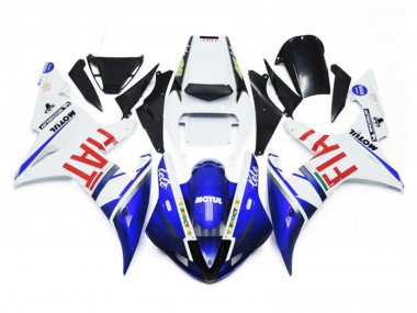 Aftermarket 2002-2003 Gloss white and Blue Fiat Yamaha R1 Motorcycle Fairing