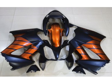 Aftermarket 2002-2012 Matte Black & Orange Honda VFR800 Motorcycle Fairing