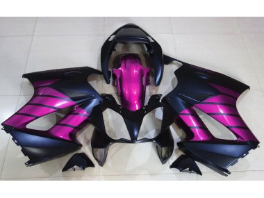Aftermarket 2002-2012 Matte Black & Pink Honda VFR800 Motorcycle Fairing