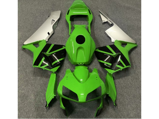 Aftermarket 2003-2004 Gloss Green & Matte Silver Honda CBR600RR Motorcycle Fairing