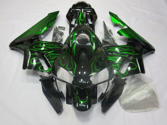 Aftermarket 2003-2004 Green Flames Honda CBR600RR Motorcycle Fairing Aftermarket 2003-2004 Green Flames Honda CBR600RR Motorcycle Fairing