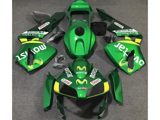 Aftermarket 2003-2004 Green Movistar Honda CBR600RR Motorcycle Fairing Aftermarket 2003-2004 Green Movistar Honda CBR600RR Motorcycle Fairing