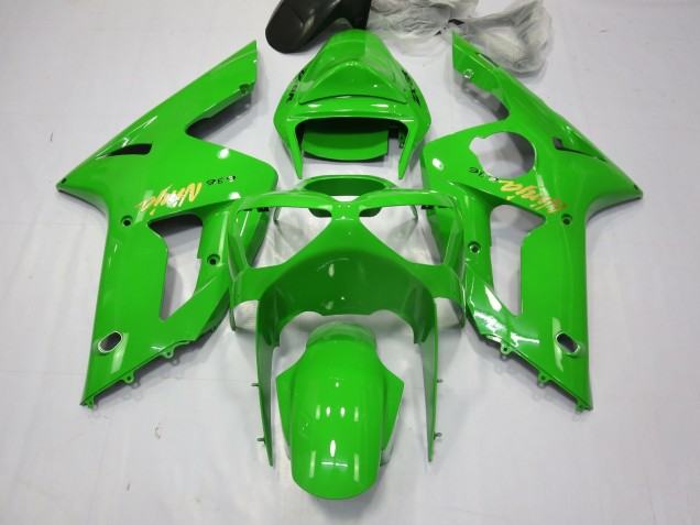 Aftermarket 2003-2004 Green Ninja Kawasaki ZX6R Motorcycle Fairing