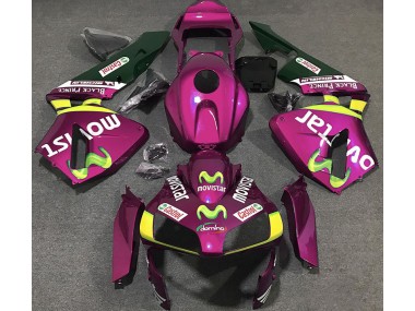 Aftermarket 2003-2004 Hot Pink Movistar Honda CBR600RR Motorcycle Fairing
