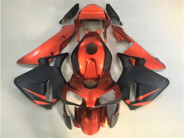Aftermarket 2003-2004 Orange and Matte Black Honda CBR600RR Motorcycle Fairing