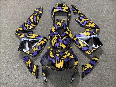 Aftermarket 2003-2004 Purple and Yellow Camo Honda CBR600RR Motorcycle Fairing