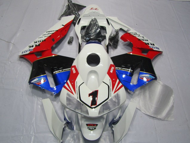 Aftermarket 2003-2004 Red White Black and Blue Honda CBR600RR Motorcycle Fairing Aftermarket 2003-2004 Red White Black and Blue Honda CBR600RR Motorcycle Fairing