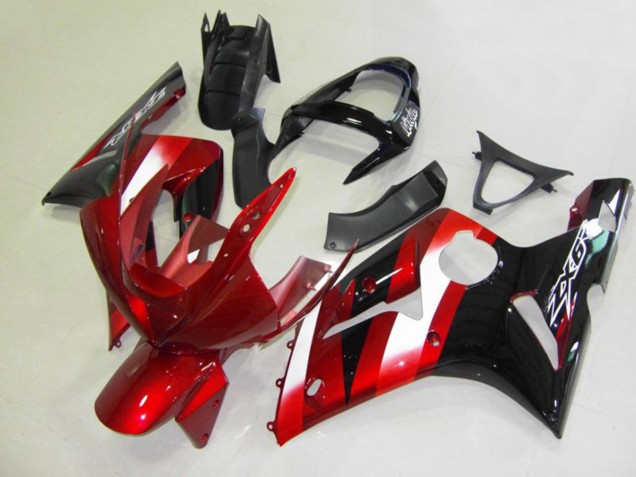 Aftermarket 2003-2004 Red and Black Kawasaki ZX6R Motorcycle Fairing