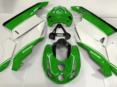 Aftermarket 2003-2004 White Green and Black Ducati 749 999 Motorcycle Fairing