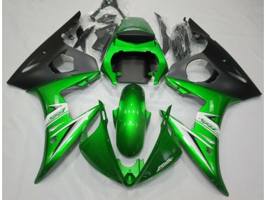 Aftermarket 2003-2005 Gloss Green & White Yamaha R6 Motorcycle Fairing