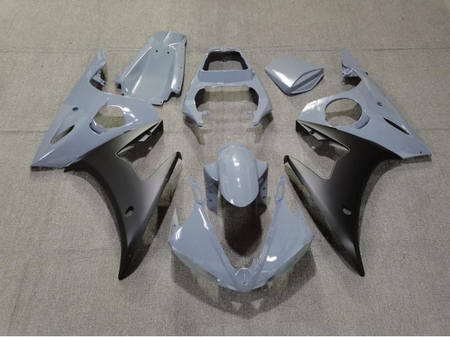 Aftermarket 2003-2005 Grey & Matte Black Yamaha R6 Motorcycle Fairing