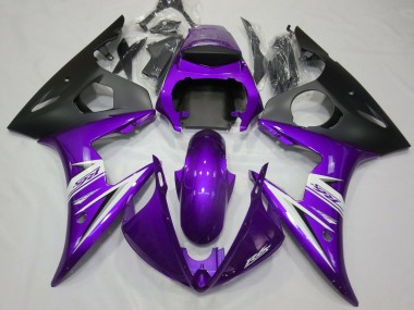 Aftermarket 2003-2005 Purple & White Yamaha R6 Motorcycle Fairing