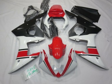 Aftermarket 2003-2005 White Red and Black Yamaha R6 Motorcycle Fairing