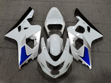 Aftermarket 2004-2005 Blue White and Silver Style Suzuki GSXR 600-750 Motorcycle Fairing